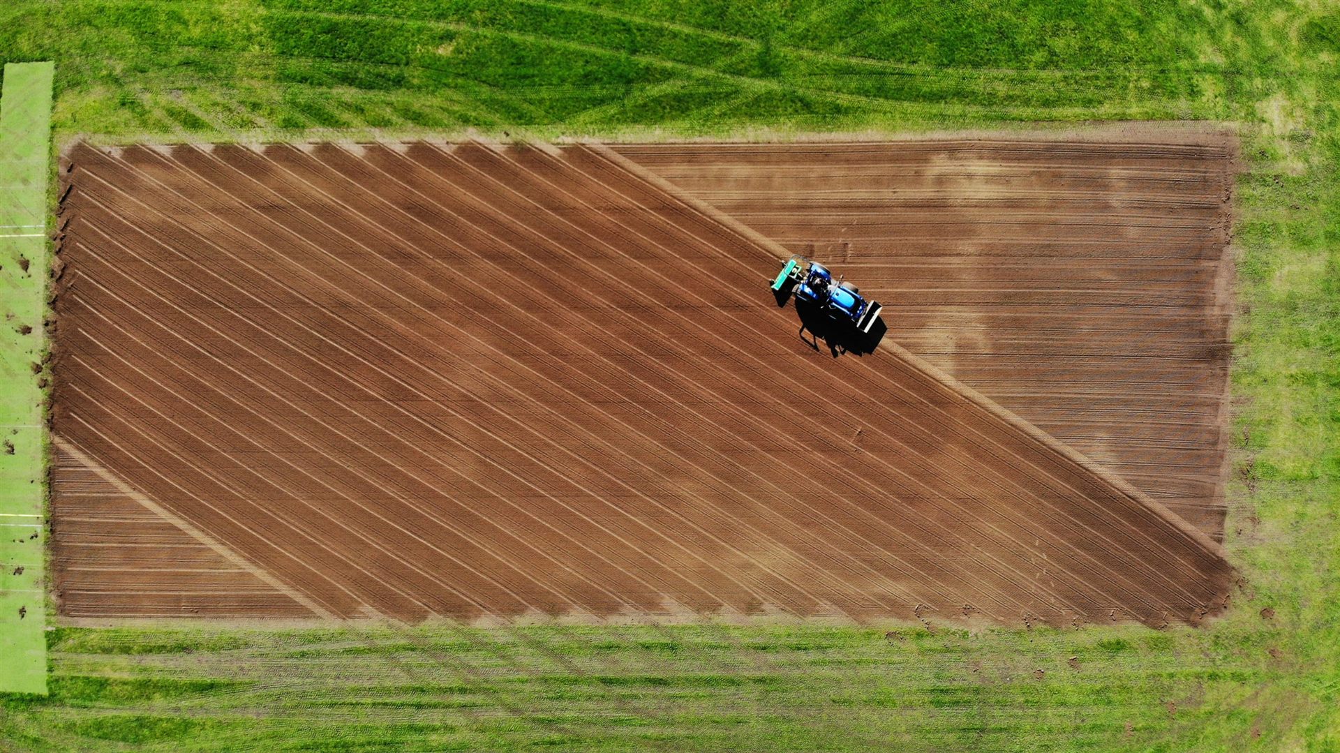 Aerial view of cultivation work — Grasstex